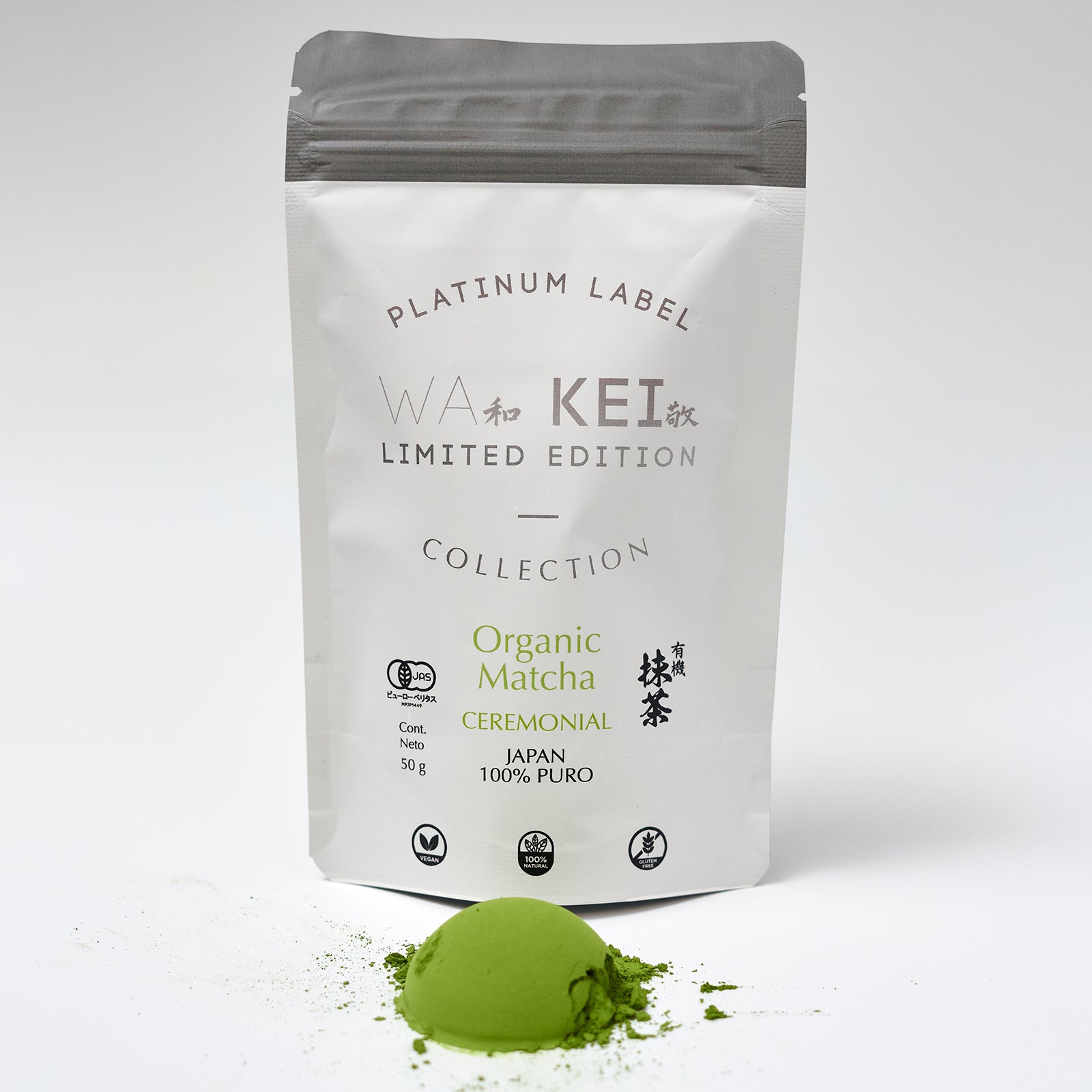 Matcha CEREMONIAL OKUMIDORI JAS Aut ntico Japon s 50g Wa Kei Tea